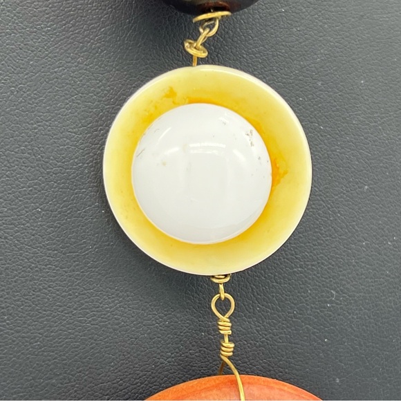 Lenora Dame Bead Circle Orange Necklace - Picture 3 of 6